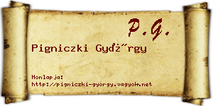 Pigniczki György névjegykártya