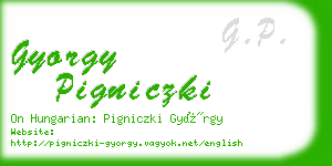 gyorgy pigniczki business card